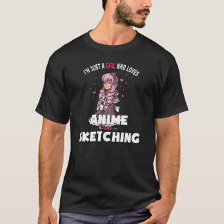 Camiseta Sou Apenas Uma Garota Que Ama Anime E Desenhando