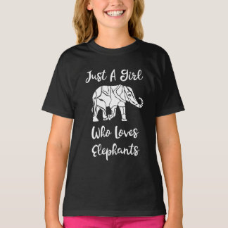 Camiseta Sou apenas uma garota que ama elefantes