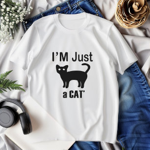 Camiseta Sou apenas uma gata louca de gatos, presentes Tshi