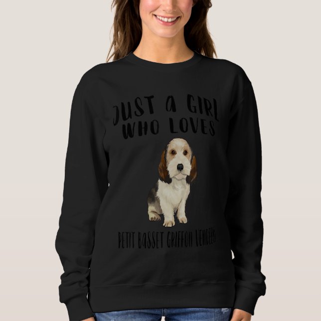Camiseta Sou Apenas Uma Menina Que Ama Petits Bassets Griff (Frente)