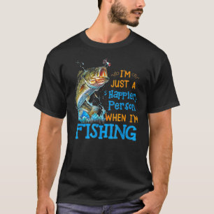 Camiseta Sou Apenas Uma Pessoa Mais Feliz Quando Estou Pesc