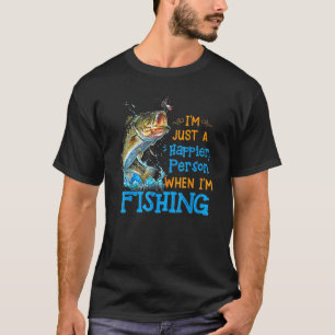Camiseta Sou Apenas Uma Pessoa Mais Feliz Quando Estou Pesc