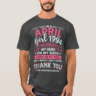 Camiseta Sou April Girl 1994 Engraçado 28º aniversário Gift