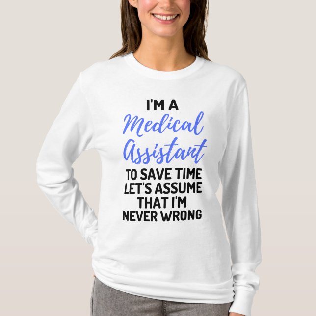 Camiseta Sou Assistente Médico para Salvar Vamos de Tempo2 (Frente)