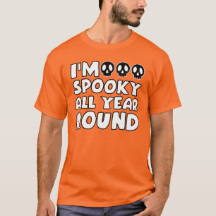 Camiseta Sou Assustador O Ano Todo Caveiras Halloween Assus