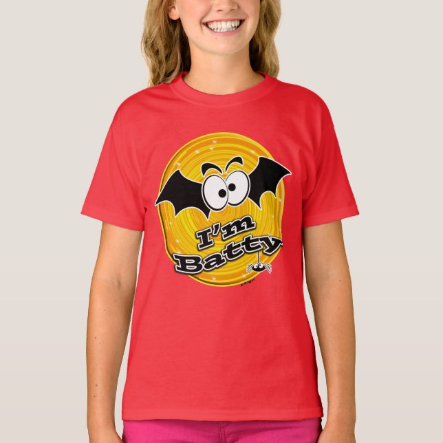 Camiseta Sou Batty Orange e Yellow Swirl (Frente)