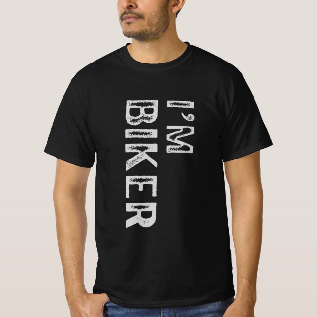 Camiseta Sou Biker Bold Typografia Motorcycle Rider (Frente)