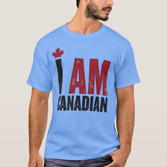 Camiseta Sou canadense - Declaração Patriótica e Folha de M (Frente)
