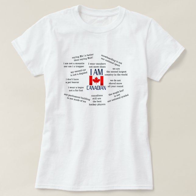 Camiseta Sou canadense - Verdades canadenses (Frente do Design)