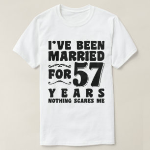 Camiseta Sou casado há 57 anos Esposa Marido Engraçada