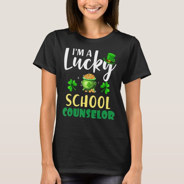 Camiseta Sou Conselheiro Escolar De Sorte, Rua De Shamrock  (Frente)