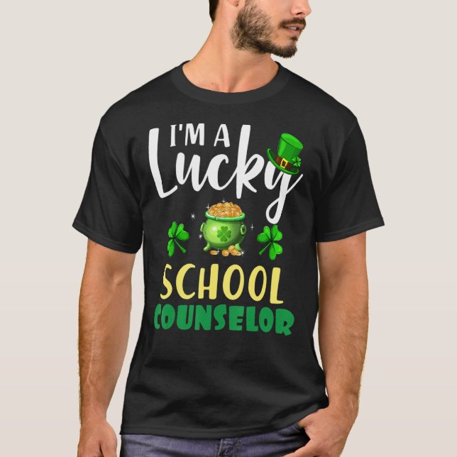 Camiseta Sou Conselheiro Escolar De Sorte, Rua De Shamrock  (Frente)