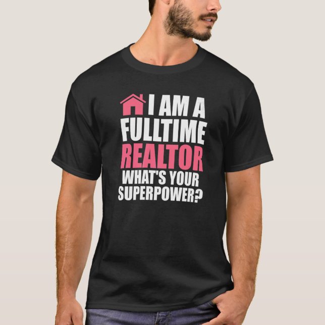 Camiseta Sou corretor imobiliário de imóveis em tempo integ (Frente)