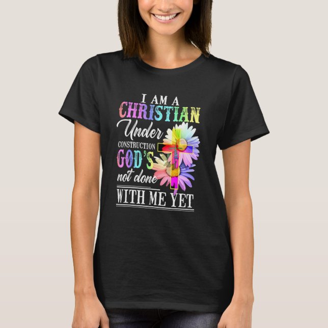 Camiseta Sou Cristão Sob Deuses De Construção Religiosa (Frente)