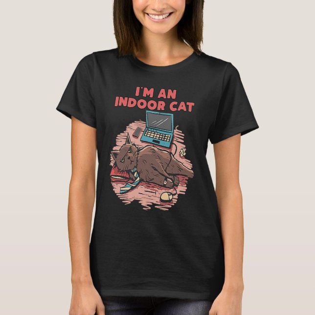 Camiseta Sou Design de gato interior para introdução (Frente)