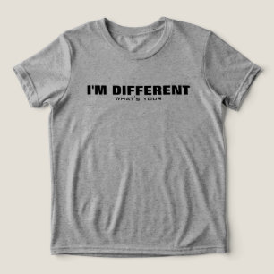 Camiseta Sou diferente, superpotência, motivacional.