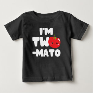 Camiseta Sou dois-mato segundo aniversário Tomate Fruta Pun