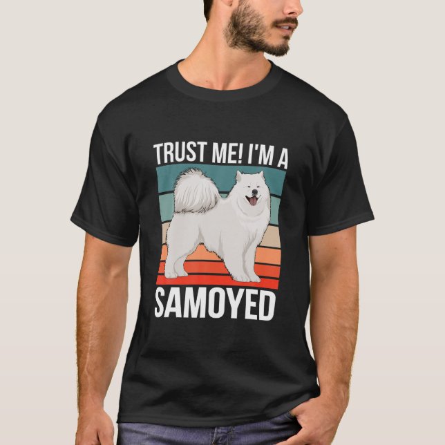 Camiseta Sou dono de Cachorro Samoyed Halloween Samoyed (Frente)