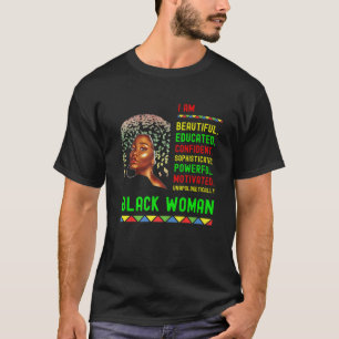 Camiseta Sou educada como mulher negra do mês de história
