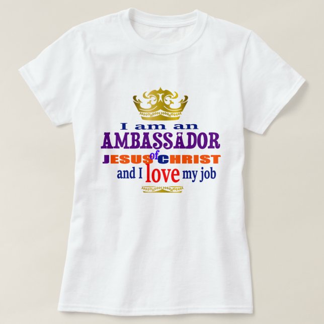 Camiseta Sou Embaixador De Jesus Cristo Christian (Frente do Design)