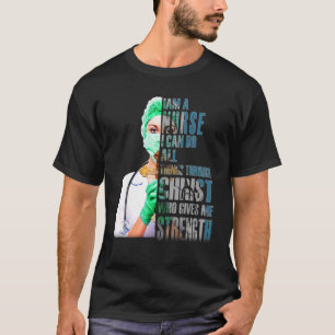 Camiseta Sou Enfermeira Posso Fazer Tudo Através Do Cristo