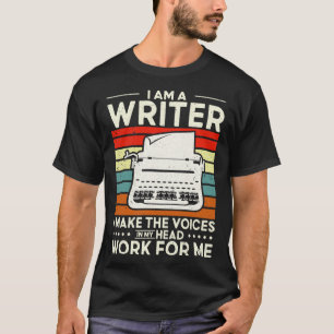Camiseta Sou Escritor Que Faço Vozes Na Minha Autora Chefe