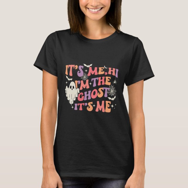 Camiseta Sou eu, o fantasma, sou eu feliz Dia das Bruxas (Frente)