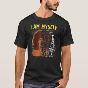 Camiseta Sou Eu Própria História Negra Rainha Melanina Afri