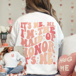 Camiseta Sou eu, sou a Madrinha de casamento, sou eu person<br><div class="desc">Apresentando a camiseta personalizada "It's Me Hi I'm the Madrinha de casamento" - um vestido cor-de-rosa de pêssego giro e giro que adiciona um toque de diversão e estilo ao seu guarda-roupa Madrinha de casamento. Esta camisa de festa de solteira legal apresenta um impressão frontal e traseiro com texto retroativo...</div>