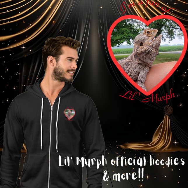 Camiseta "Sou fã de Lil' Murph" Dragão Carbuçado (Murph hoodies for fans of Lil' Murph, the lizard with a huge personality & star of LizardPlanet.com)