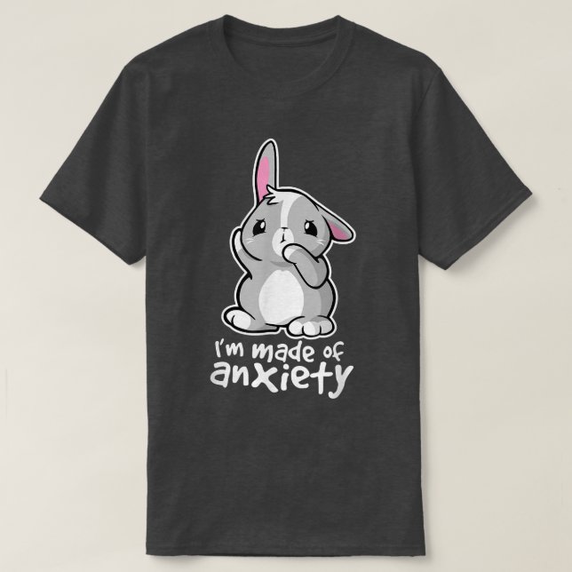 Camiseta Sou feito de aniety bunny rabbit kawaii engraçado (Frente do Design)
