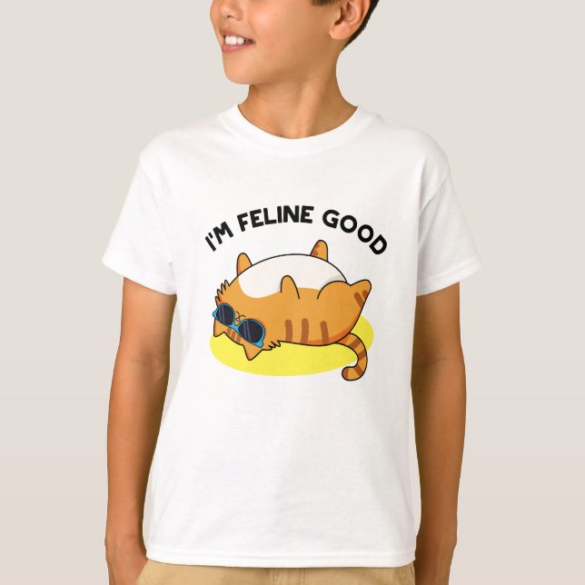 Camiseta Sou Feline, Feline, Gato Feliz, Engraçado, (Frente)