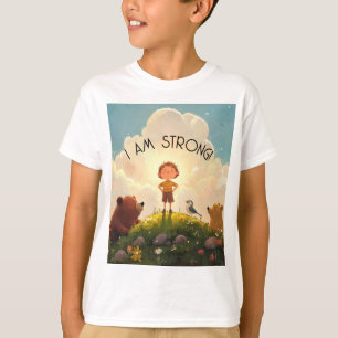 Camiseta Sou Forte Afirmação De Meninos