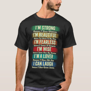 Camiseta Sou forte sou bonita sou sem medo sou sábio