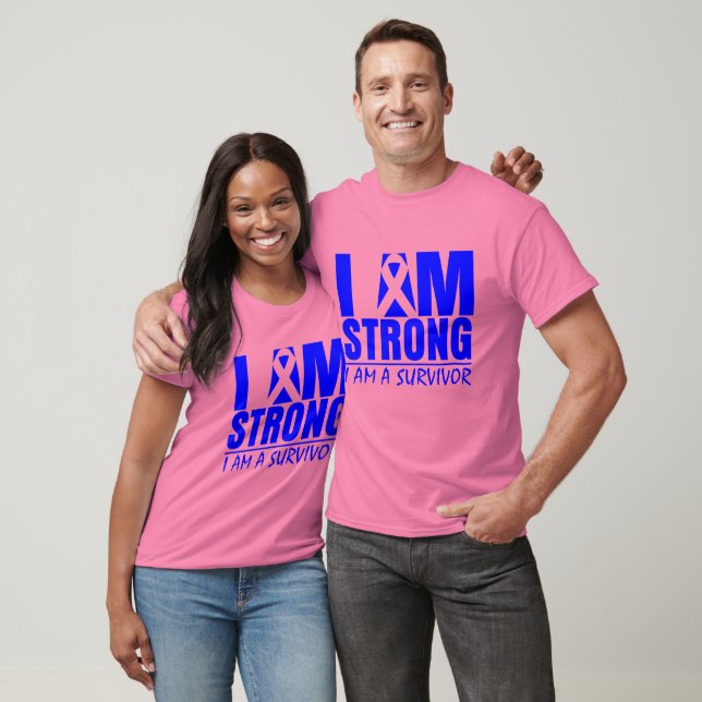 Camiseta Sou forte - sou sobrevivente - Cancer de Colon (Unissex)