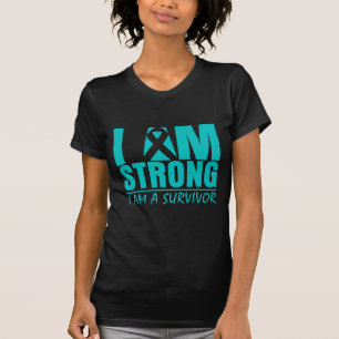 Camiseta Sou forte - sou um sobrevivente - Câncer de ovár