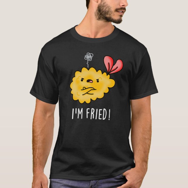 Camiseta Sou Fried Engraçado Tempura Sushi Pun Dark BG (Frente)