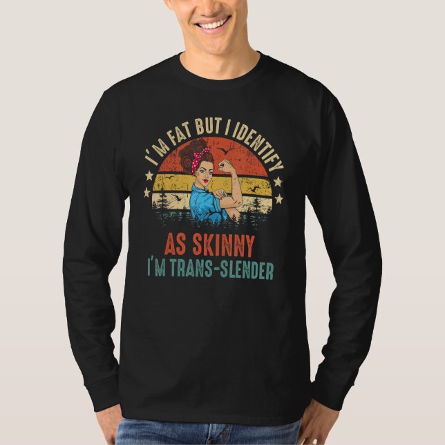 Camiseta Sou gordo, mas identifico-me como magro, Piadas, S (Frente)