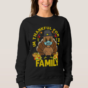 Camiseta Sou grato pela minha família Turquia Obrigados de 