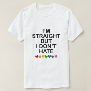 CAMISETA SOU HETERO, MAS NÃO ODEIO CORAÇÕES DE CORTE DE 
