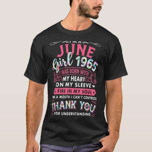 Camiseta Sou June Girl 1965 57th Birthday 57 Year