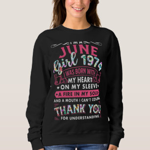 Camiseta Sou June Girl 1974 48th Birthday Gift 48 Year