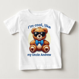 Camiseta Sou Legal Teddy Bear com Arco Azul Personalizável