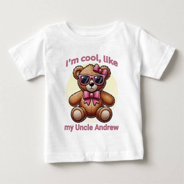Camiseta Sou Legal Urso de Teddy com Arco Rosa Personalizáv (Frente)