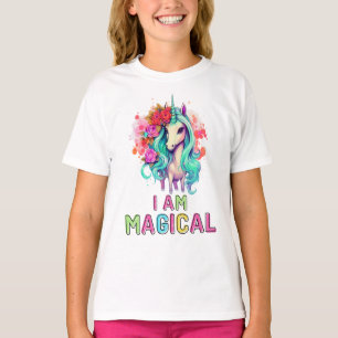 Camiseta Sou Magia Floral Unicórica