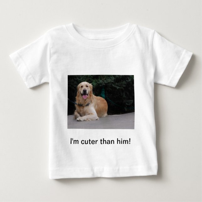 Camiseta Sou mais fofo que ele! - Roupa de Ouro de  (Frente)