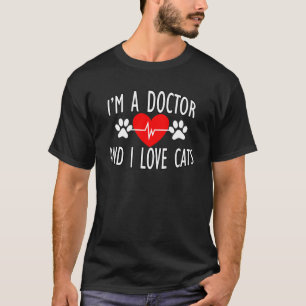 Camiseta Sou médico e adoro gatos, Design Doutor