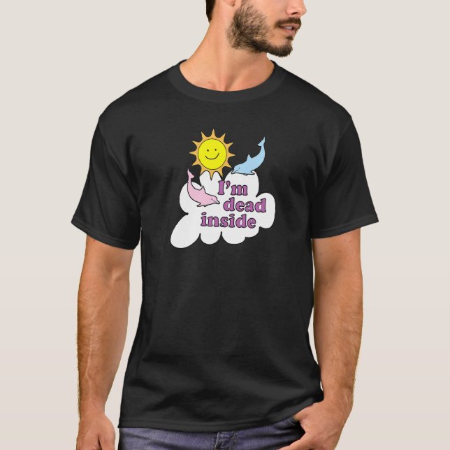 Camiseta Sou Morto Dentro Golfinhos Cheios e Sol (Frente)
