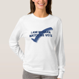 Camiseta Sou Mulher, Vejam-Me Votar Azul