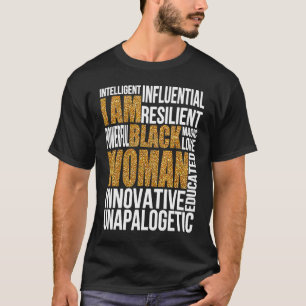 Camiseta Sou Negra História Negra Mês Educada Blac